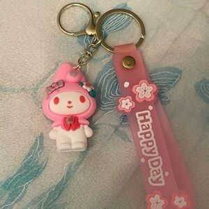 My Melody bagcharm/Keychain with Happy Day Strap